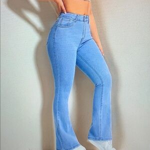 Women's Light Blue Flared Jeans